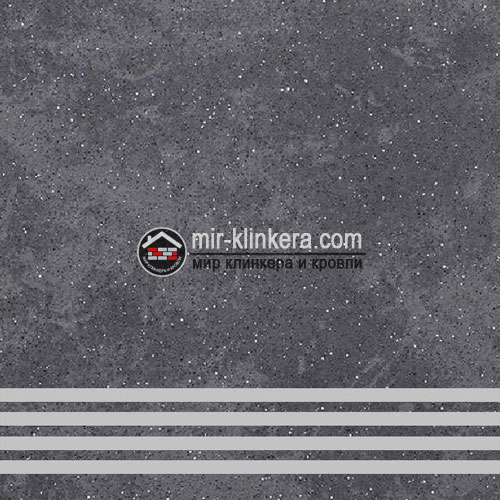 Клинкерная ступень с насечками Stroeher Keraplatte Roccia 845 nero, глазурованная