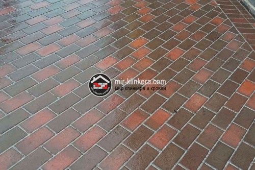 Тротуарный клинкерный кирпич ЛСР Глазго темно-красный флэш фото 11