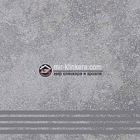 Клинкерная ступень с насечками Stroeher Keraplatte Roccia 840 grigio, глазурованная